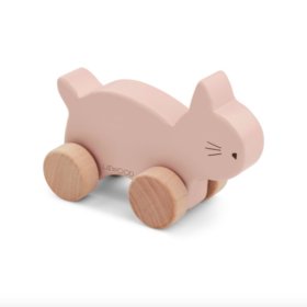 jouet à pousser en forme de chat de couleur rose