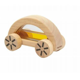 Voiture en bois d'hevea jaune Plan Toys