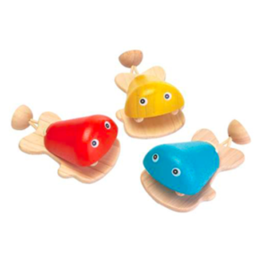 Poisson castagnette Plantoys en bois d'hevea