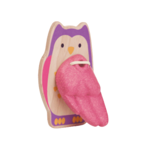 Castagnette hibou rose plantoys