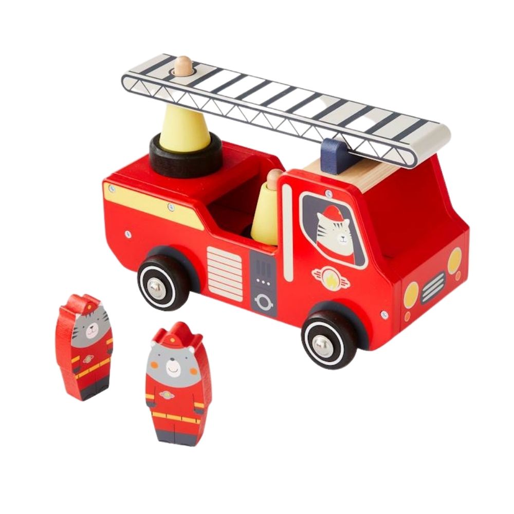 Trouver un camion de pompier rouge en bois Maileg comme un jouet