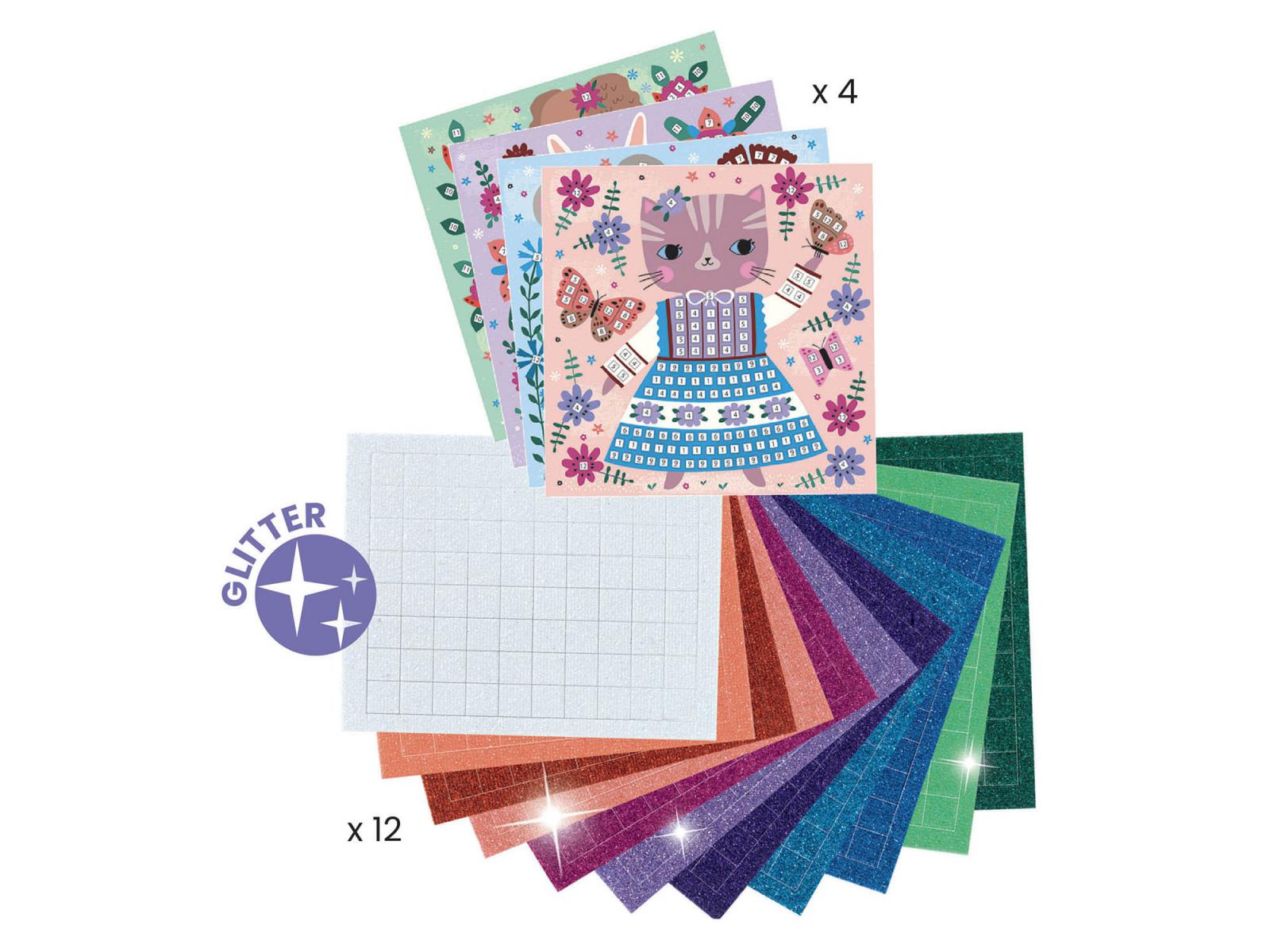 contenu du coffret mosaïques djeco lovely pets