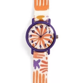 feuille orange montre djeco