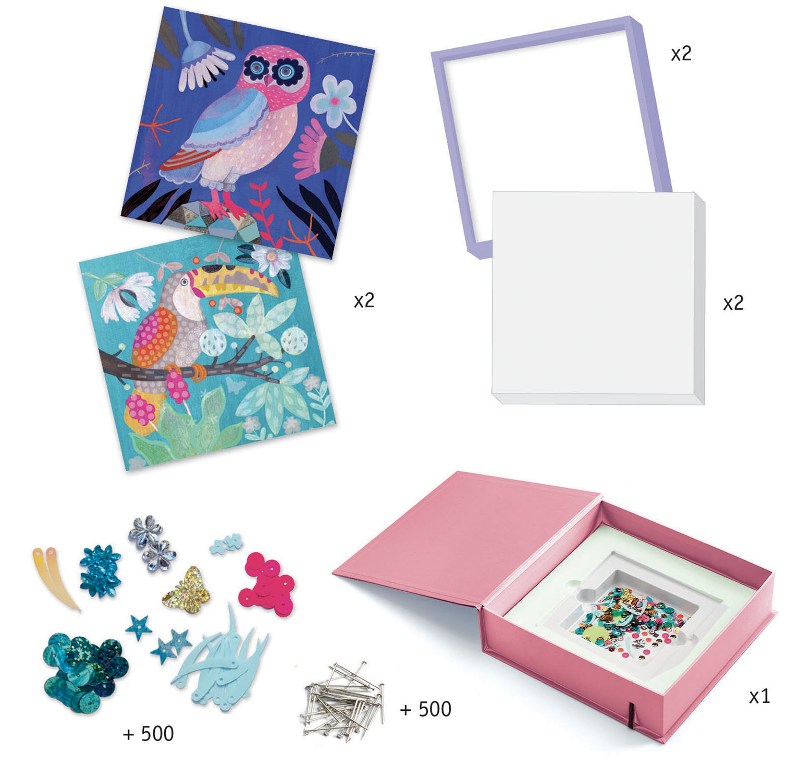 contenu du kit tableau sequins djeco