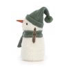 peluche jellycat bonhomme de neige avec bonnet vert