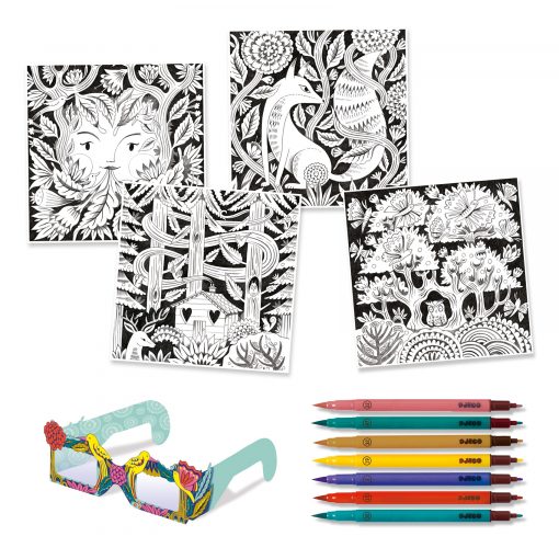 contenu de l'activité coloriage 3D djeco