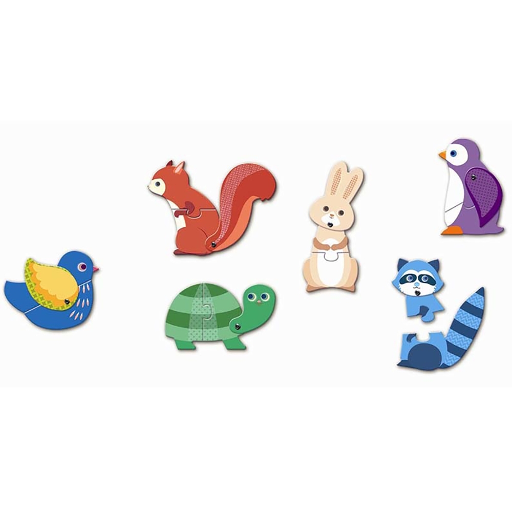 puzzle duo animaux articulé djeco