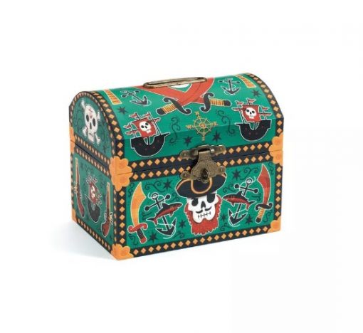 Djeco tirelire pirate en forme de coffre