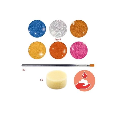 maquillage couvrant de 6 couleurs effet métal djeco