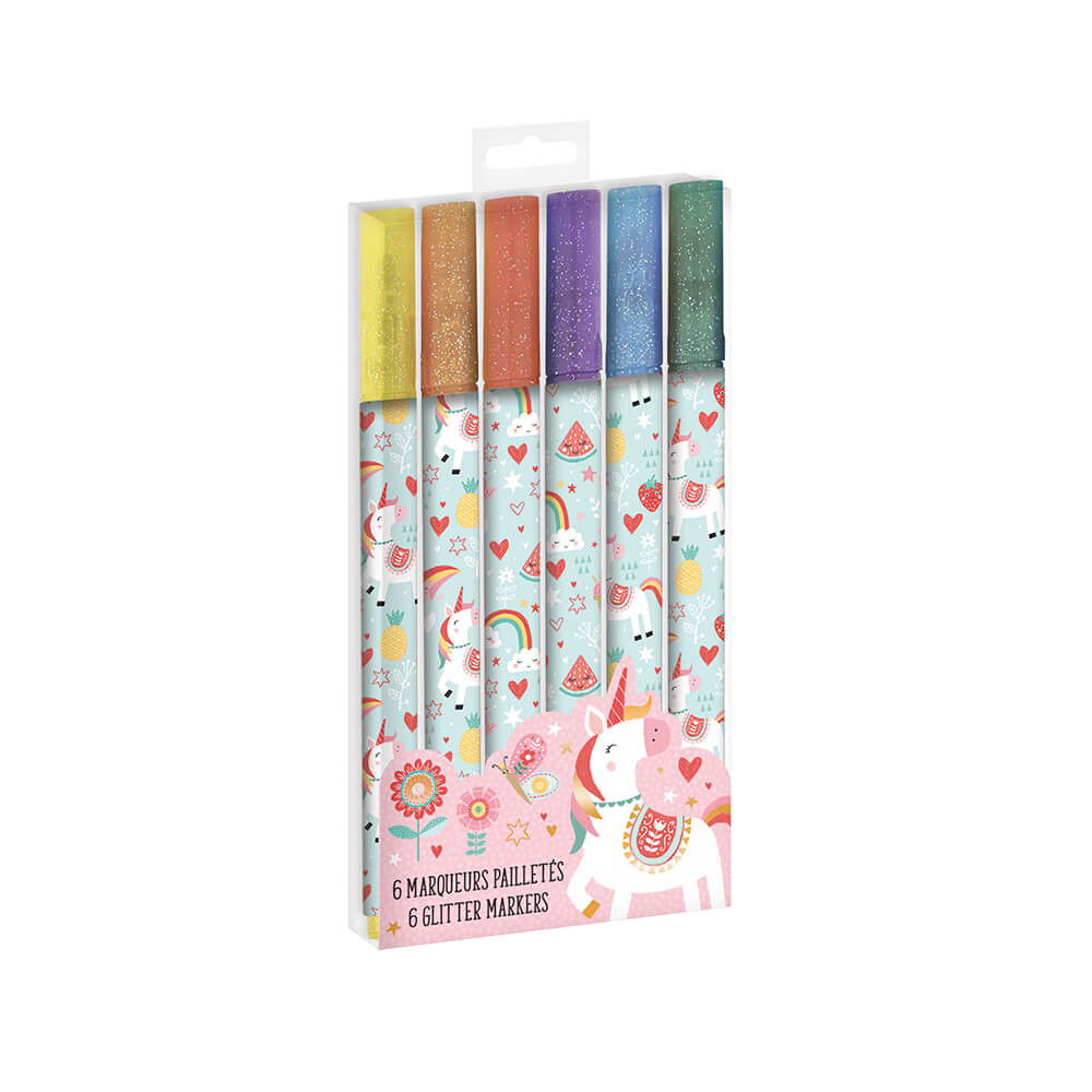 feutres pailletés Licorne Janod
