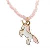 collier de perles rose licorne