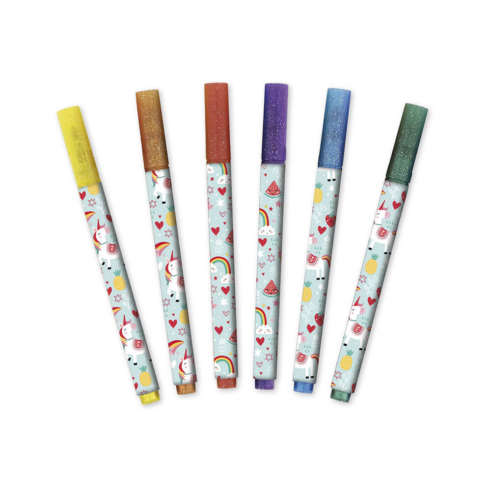 feutres pailletés licorne