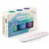 Coffret de 3 vernis Caraibes, Bleu Electrique, Violet Pailleté + une lime