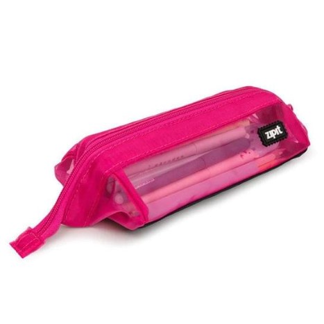 Trousse zipik semi transparente rose