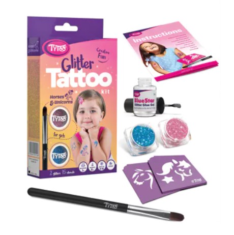 kit de tatouages temporaires à paillettes