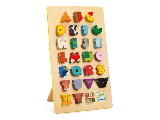 lettres en bois animaux graphiques djeco