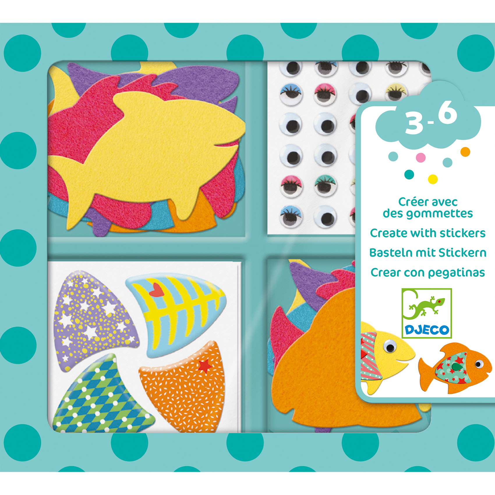 poissons en gommettes et feutrine