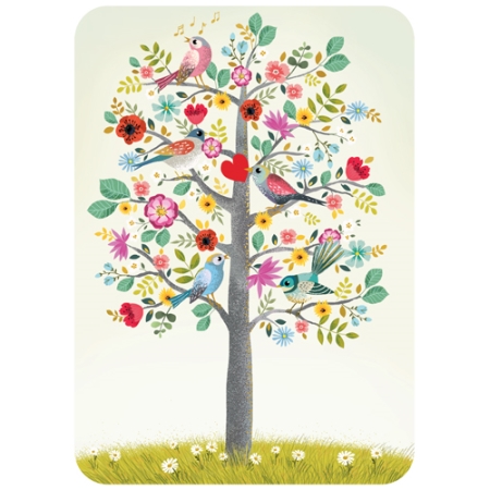 Carte postale arbre à oiseaux Cartes d'art